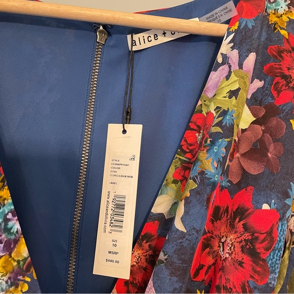 NWT Alice & Olivia Silk Floral Riviera Dress - Picture 6 of 13